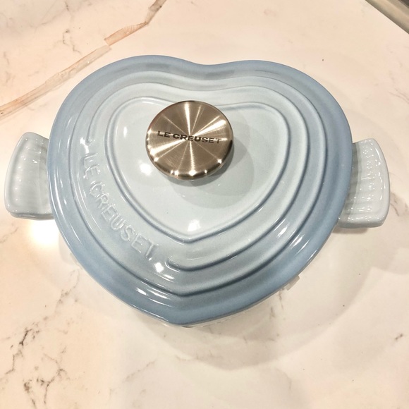 Le Creuset Kitchen Le Creuset Heart Shaped Cast Iron Coastal Blue